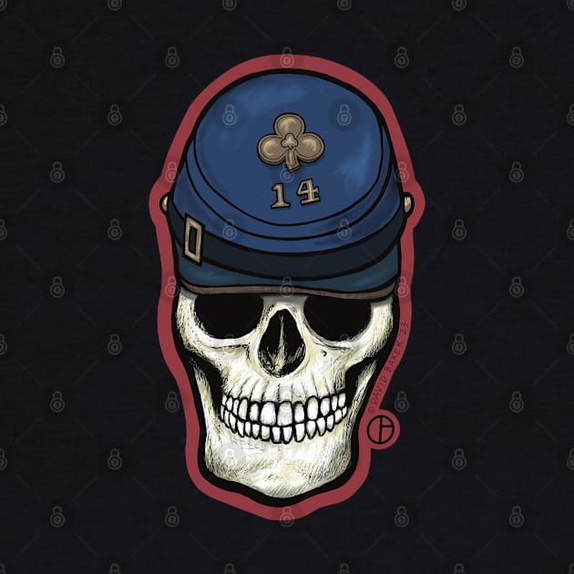 Civil War Skull by Art from the Blue Room